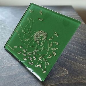 NWT Rita Rosenmayer 24 karat gold print limited edition glass art tile